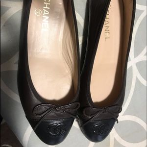 Chanel Ballerina Flats Size 40 Brown/Black